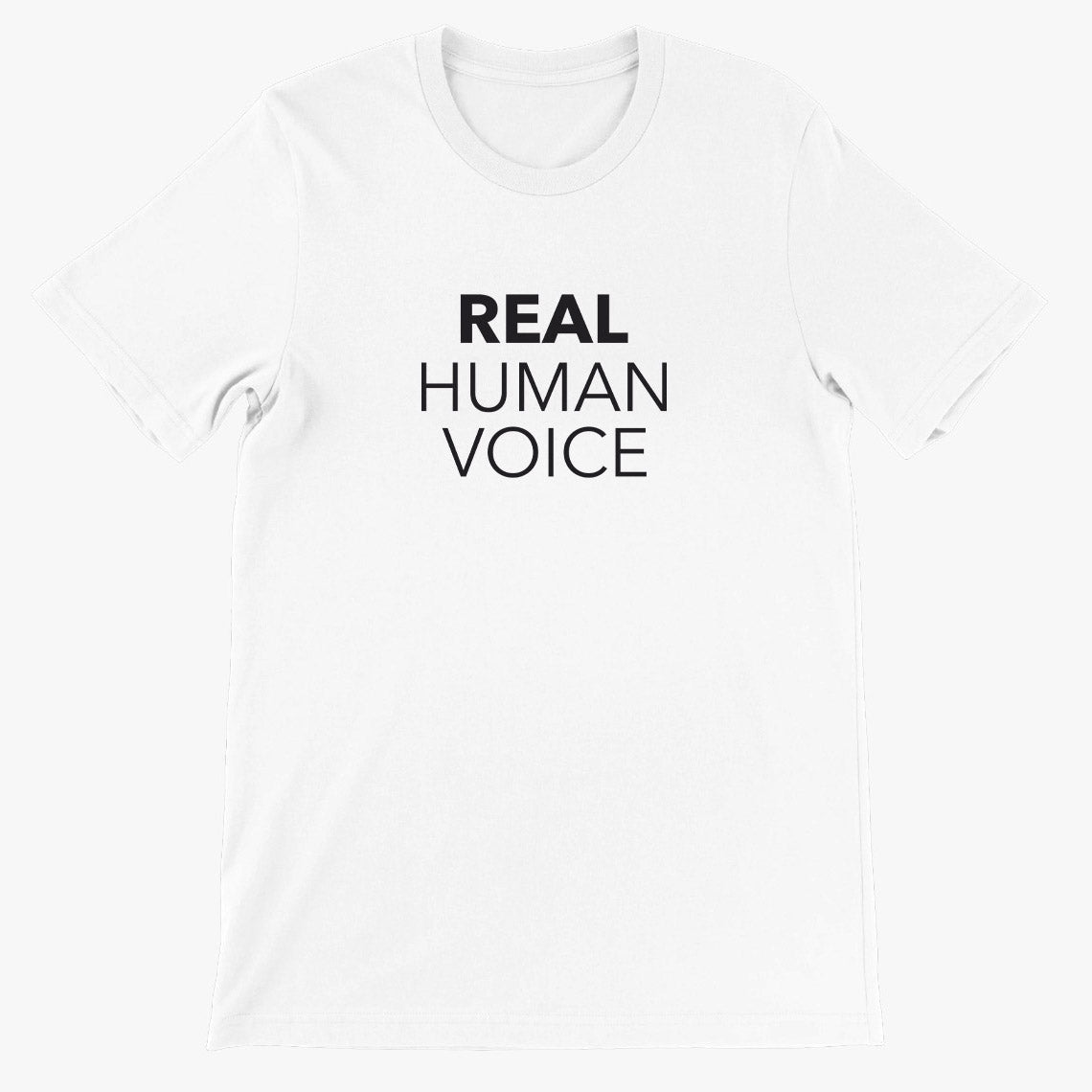 T Shirt weiß - "Real Human Voice" V3